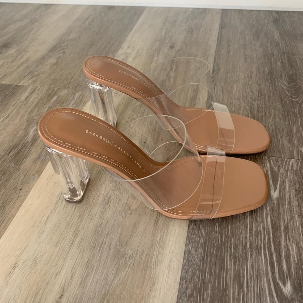 Zara Clear Vinyl Heels Size 39